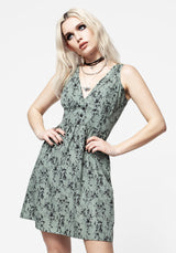 Cassie Green Floral Corset Mini Dress