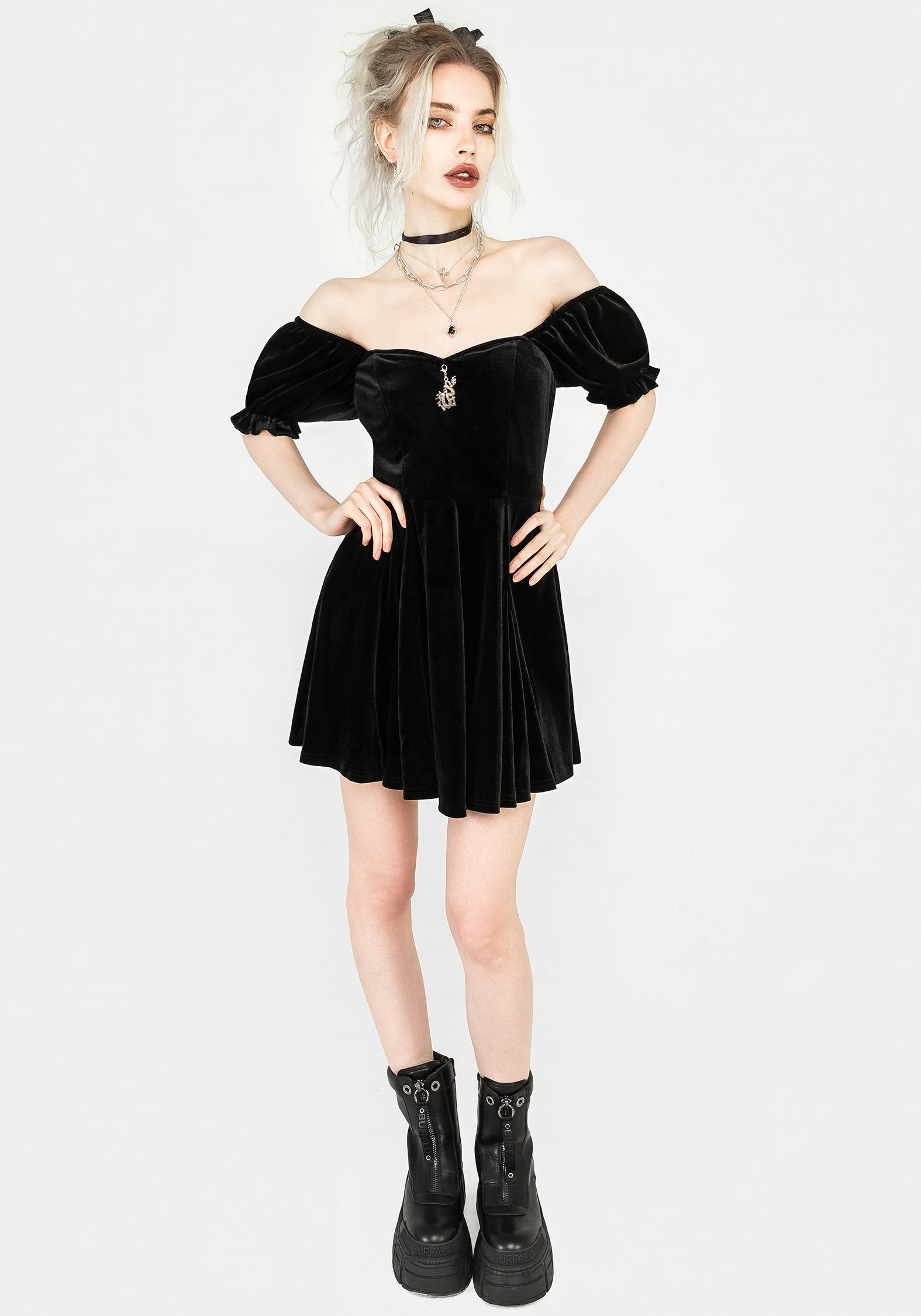 Drakon Velour Corset Mini Dress – Disturbia