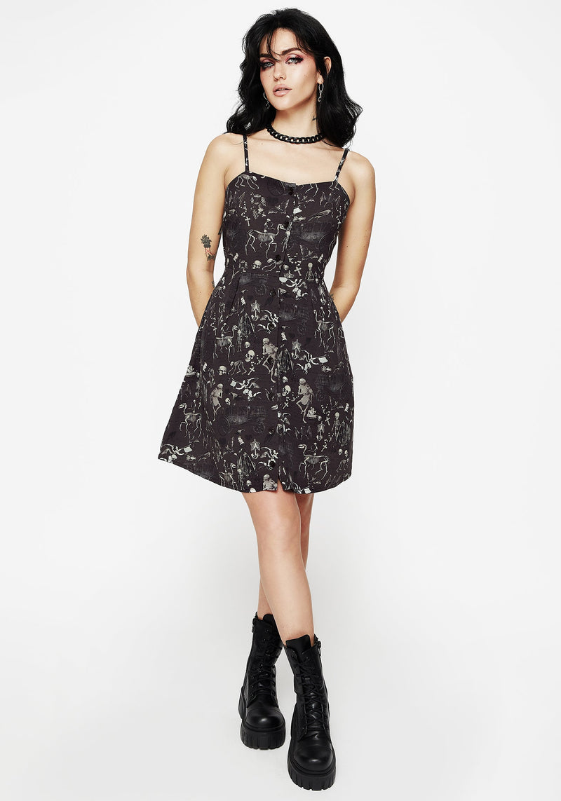 Melancholia Button Up Mini Apron Dress