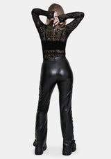 Mortis Laced Straight Leg PU Trousers