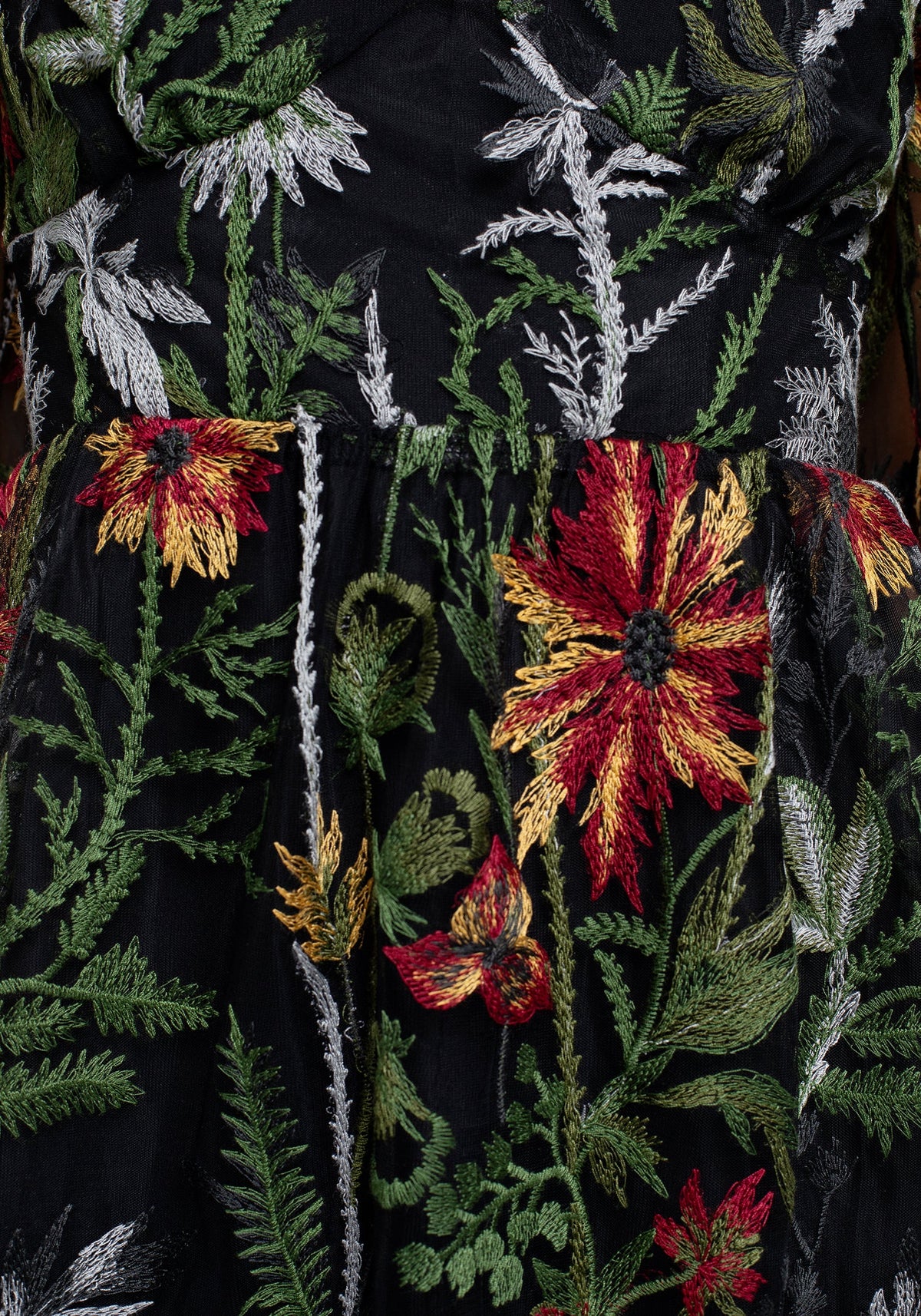 Wildflower Embroidered Mesh Mini Dress