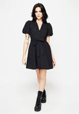 Herbalist Embroidered Mini Shirt Dress