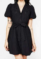 Herbalist Embroidered Mini Shirt Dress
