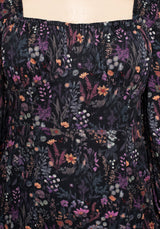 Heliotrope Floral Print Midi Dress