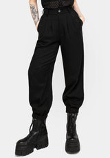Dianne Embroidered Balloon Trousers - Black