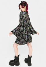 Beltane Flute Sleeve Mini Dress