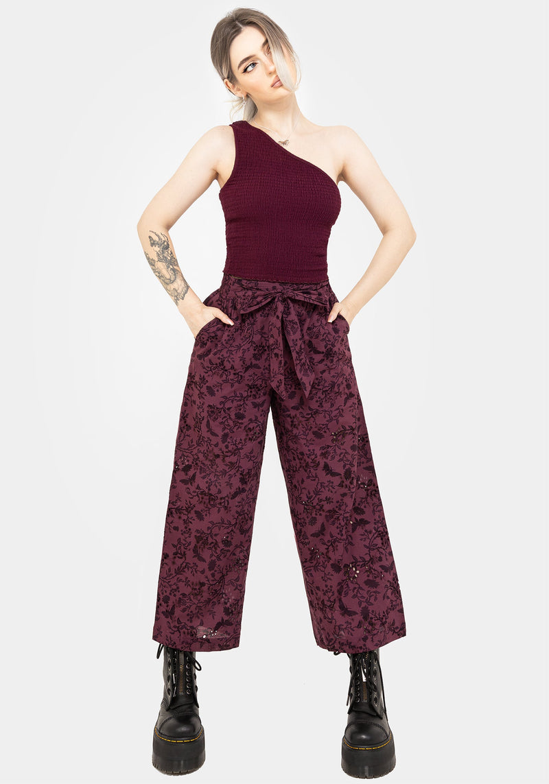 Morgana Cotton Broderie Tie Waist Culottes