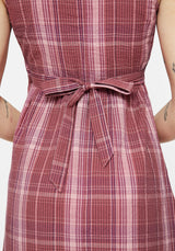 Zorina Cotton Check Midaxi Dress