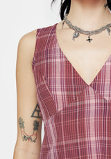 Zorina Cotton Check Midaxi Dress