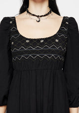 Larissa Hand Embroidered Smocked Midaxi Dress