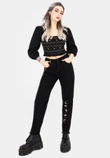 Larissa Hand Embroidered Smocked Puff Sleeve Top