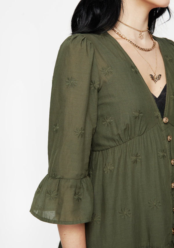 Gossamer Tiered Overdress - Green