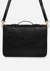 Rosamoth Buckle Vine Embroidered Satchel Bag - Black