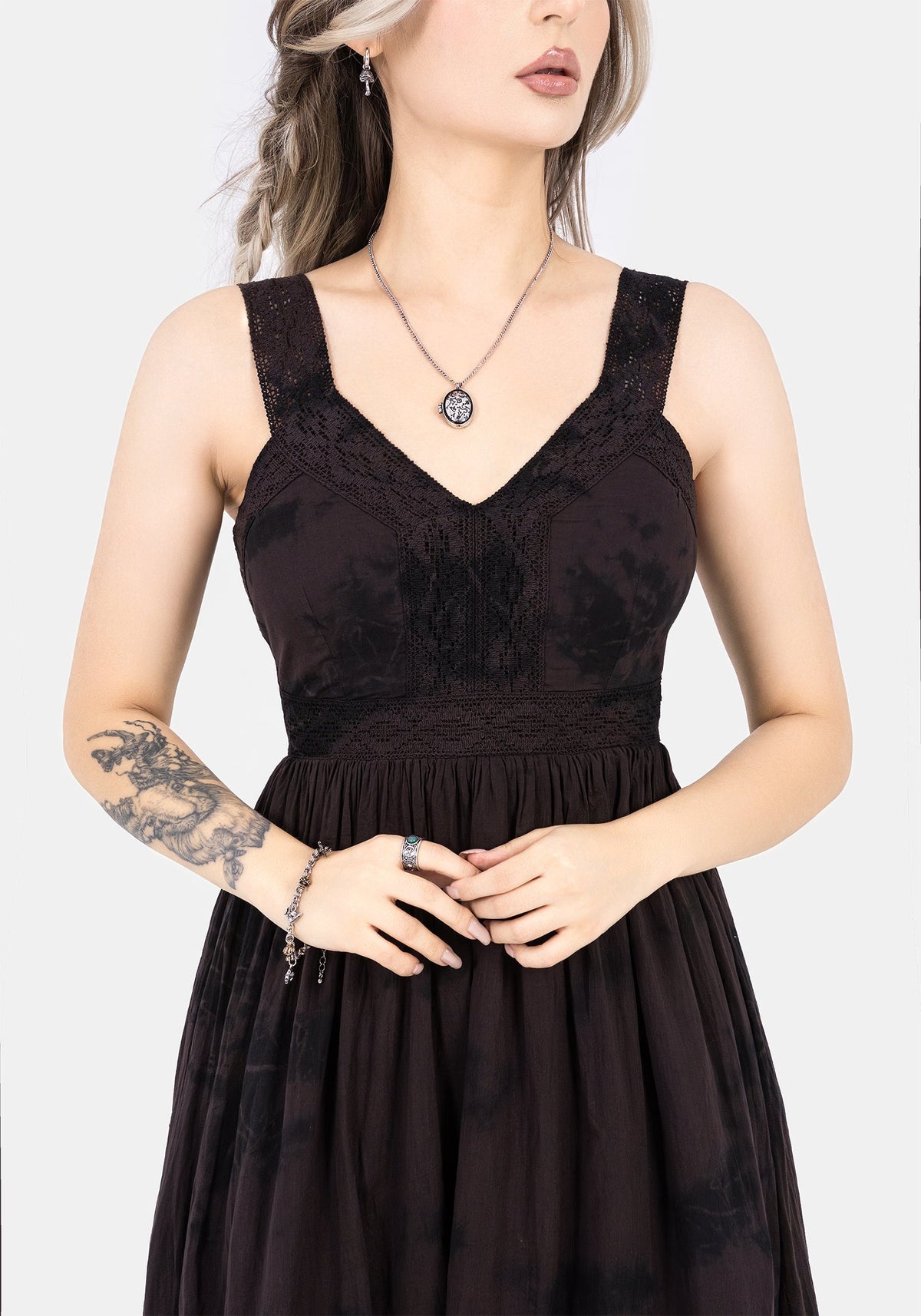Burnout Tie Die Cotton Midaxi Dress