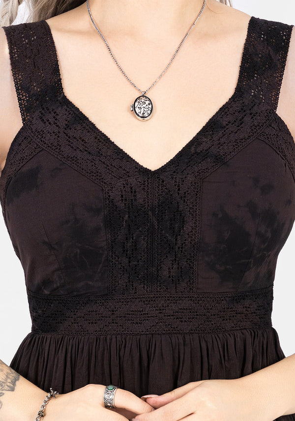 Burnout Tie Die Cotton Midaxi Dress