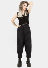 Delores Striped Cotton Balloon Trousers