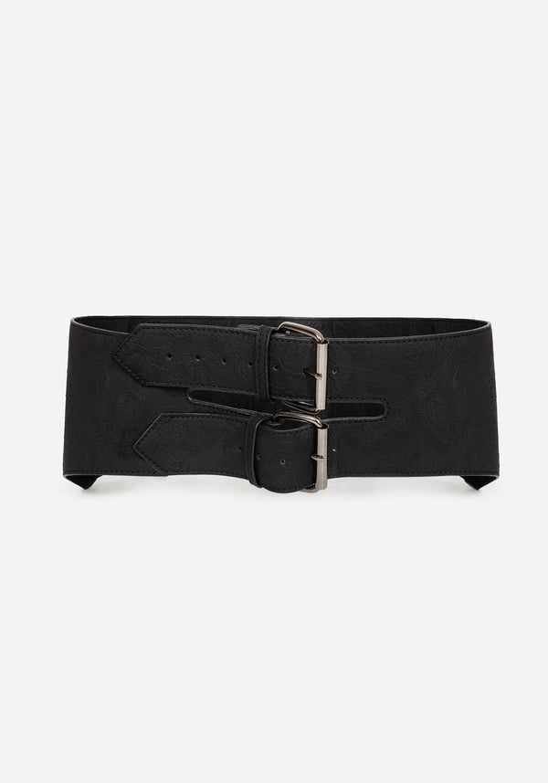 Apricity Paisley Debossed Waist Belt