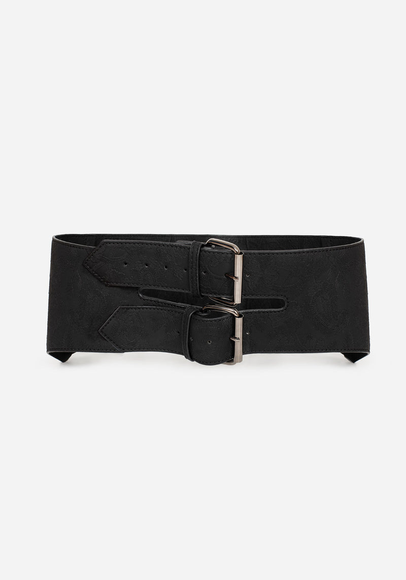 Apricity Paisley Debossed Waist Belt