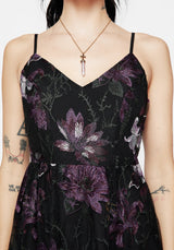 Estrid Embroidered Mesh Midaxi Cami Dress