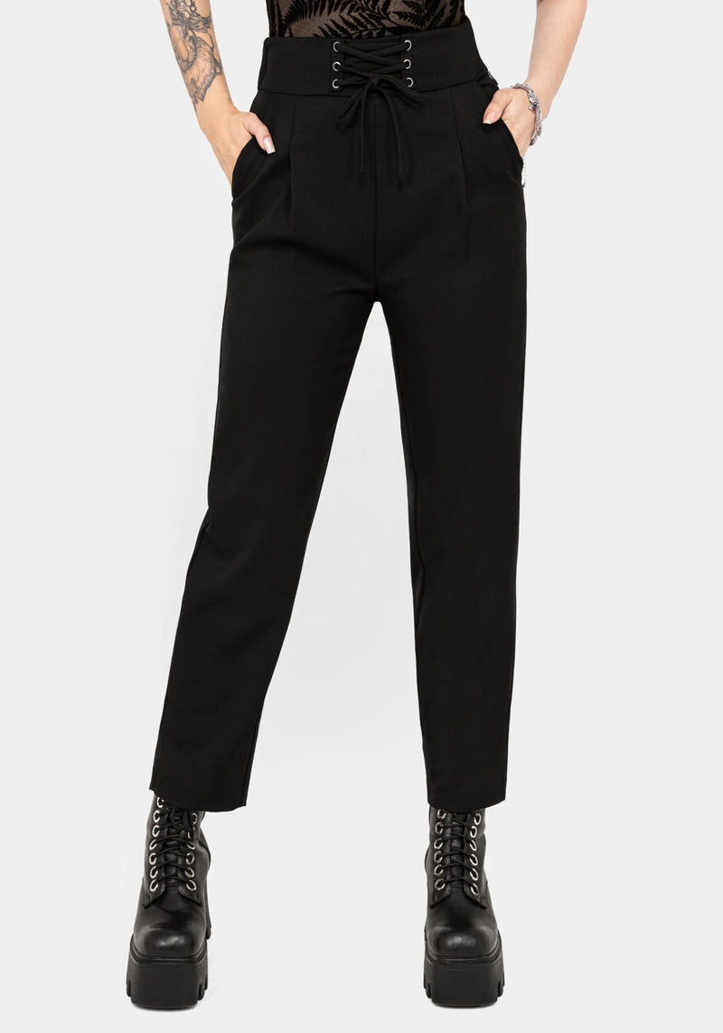 Cassandra Lace-Up Waist Tailored Trouser