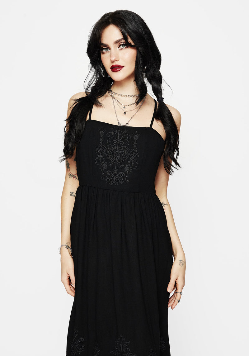 Cordata Embroidered Cami Midi Smock Dress