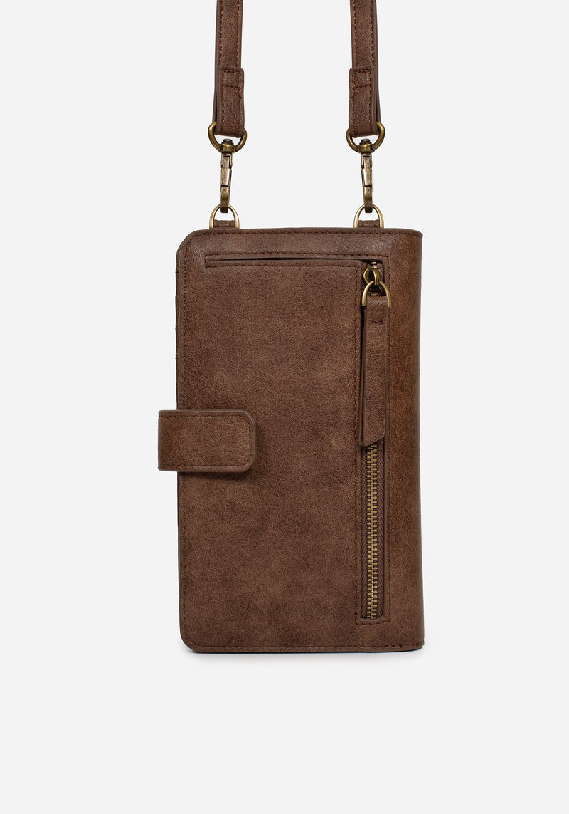 Fern Embroidered Crossbody Phone Bag