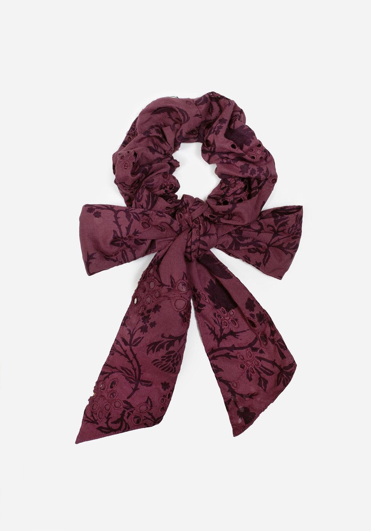 Morgana Cotton Broderie Bow Scrunchie