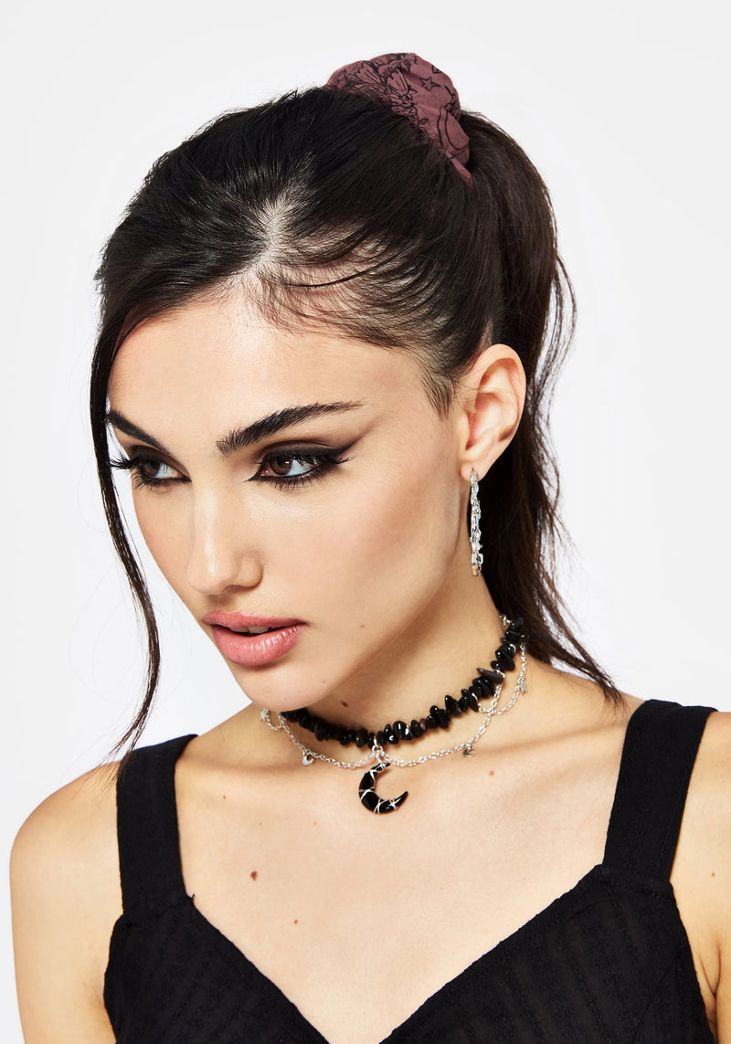 Roxana Moth Foxglove Hair Scrunchie