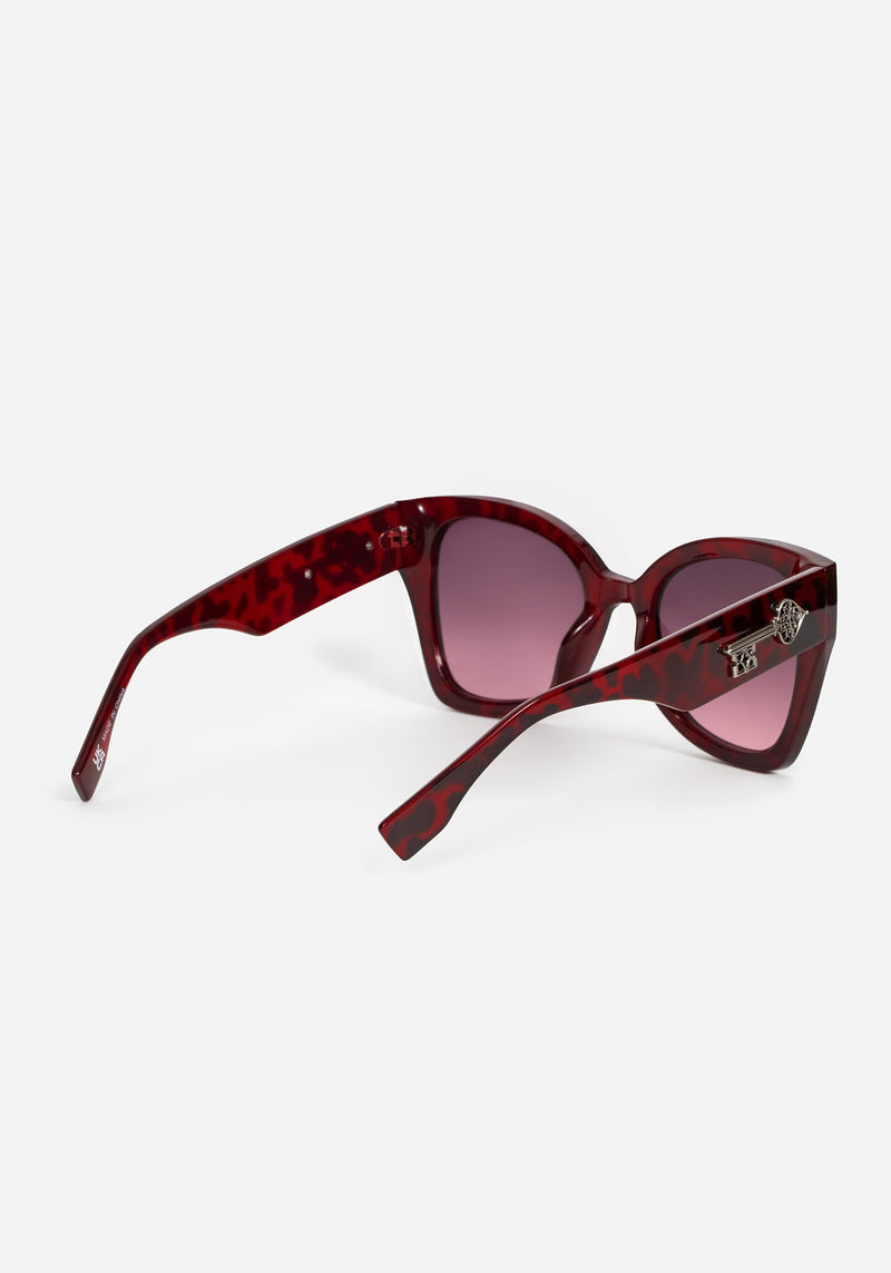 Claustrum Gothic Key Tortoiseshell Sunglasses - Red