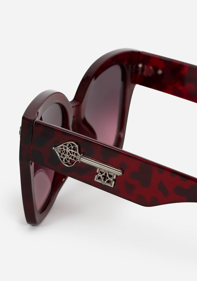 Claustrum Gothic Key Tortoiseshell Sunglasses - Red