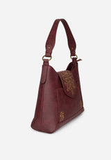 Neriene Embroidered Slouchy Shoulder Bag