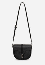 Cypress Paisley Debossed Crossbody Satchel Bag - Black