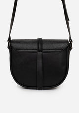 Cypress Paisley Debossed Crossbody Satchel Bag - Black