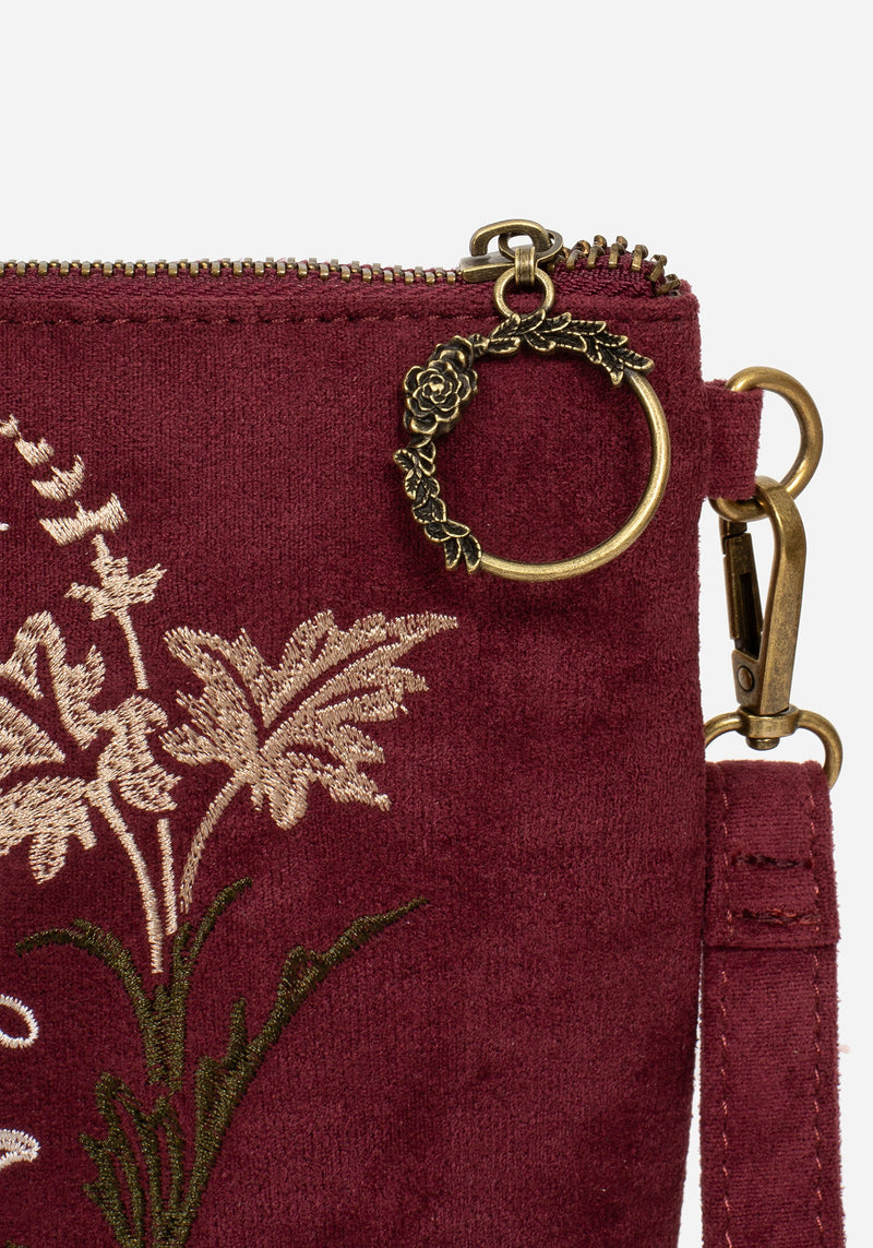 Splendour Floral Sun Embroidered Velour Zip Pouch Set