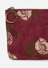 Splendour Floral Sun Embroidered Velour Zip Pouch Set
