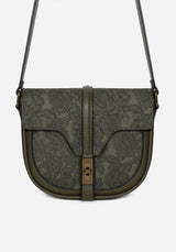 Cypress Paisley Debossed Crossbody Satchel Bag - Green