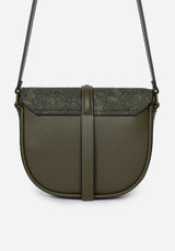 Cypress Paisley Debossed Crossbody Satchel Bag - Green