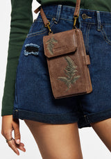 Fern Embroidered Crossbody Phone Bag