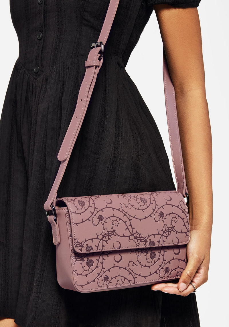 Rosethorn Floral Debossed Crossbody Bag