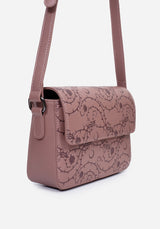 Rosethorn Floral Debossed Crossbody Bag