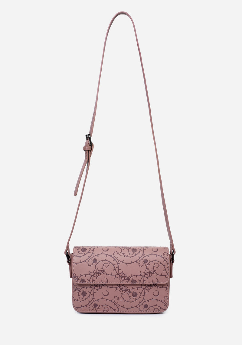Rosethorn Floral Debossed Crossbody Bag