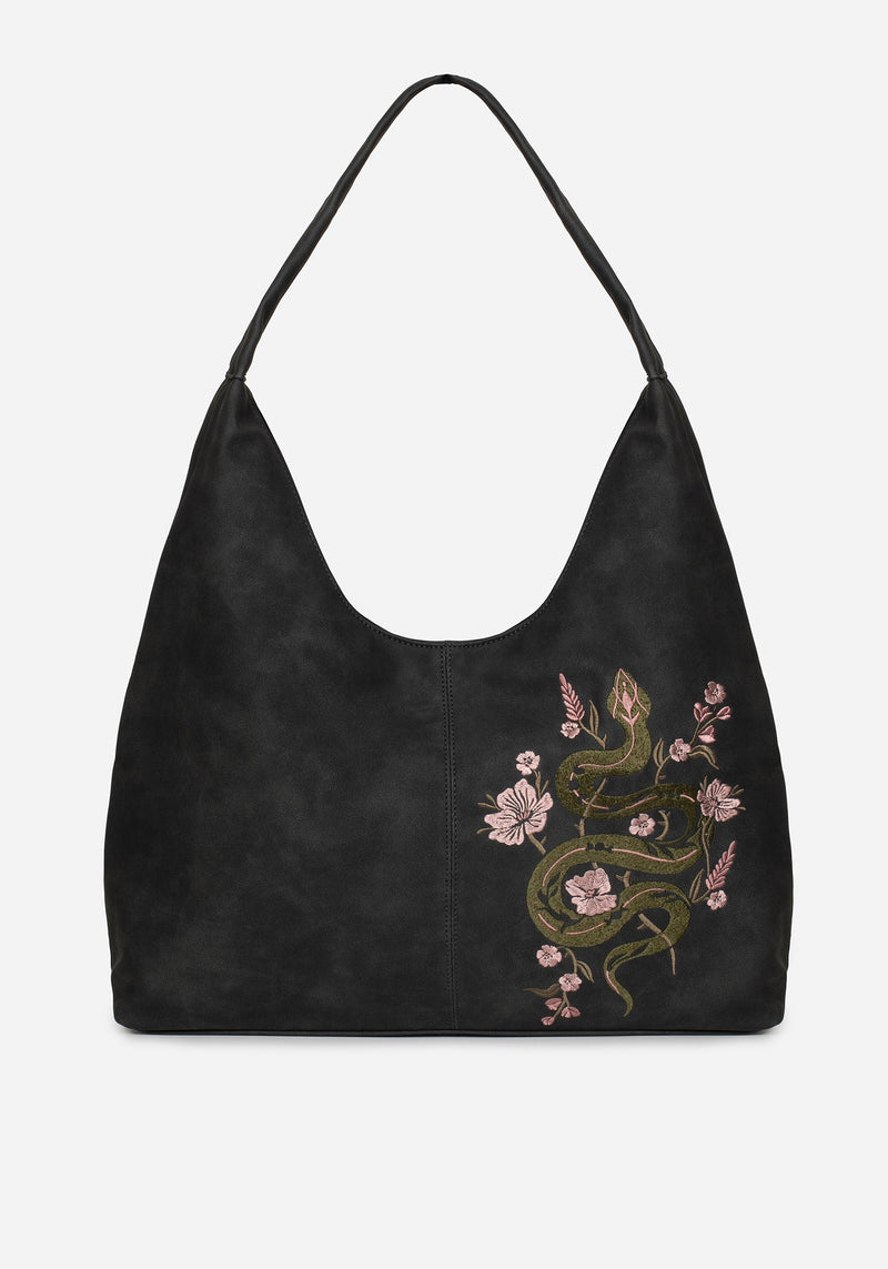 Gorgon Schlange Bestickt Kunst- Suede Tote Tasche