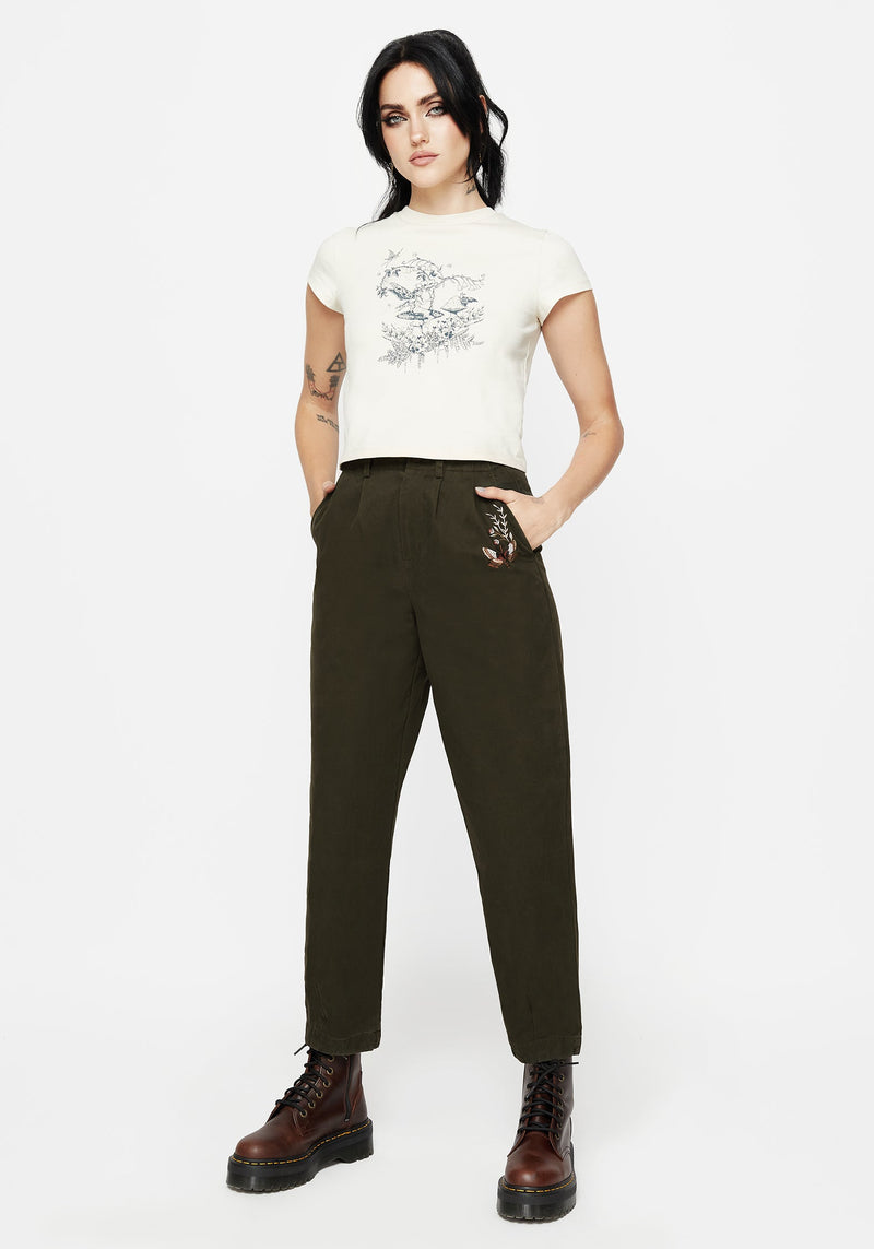 Copia Embroidered Tapered Tailored Trousers