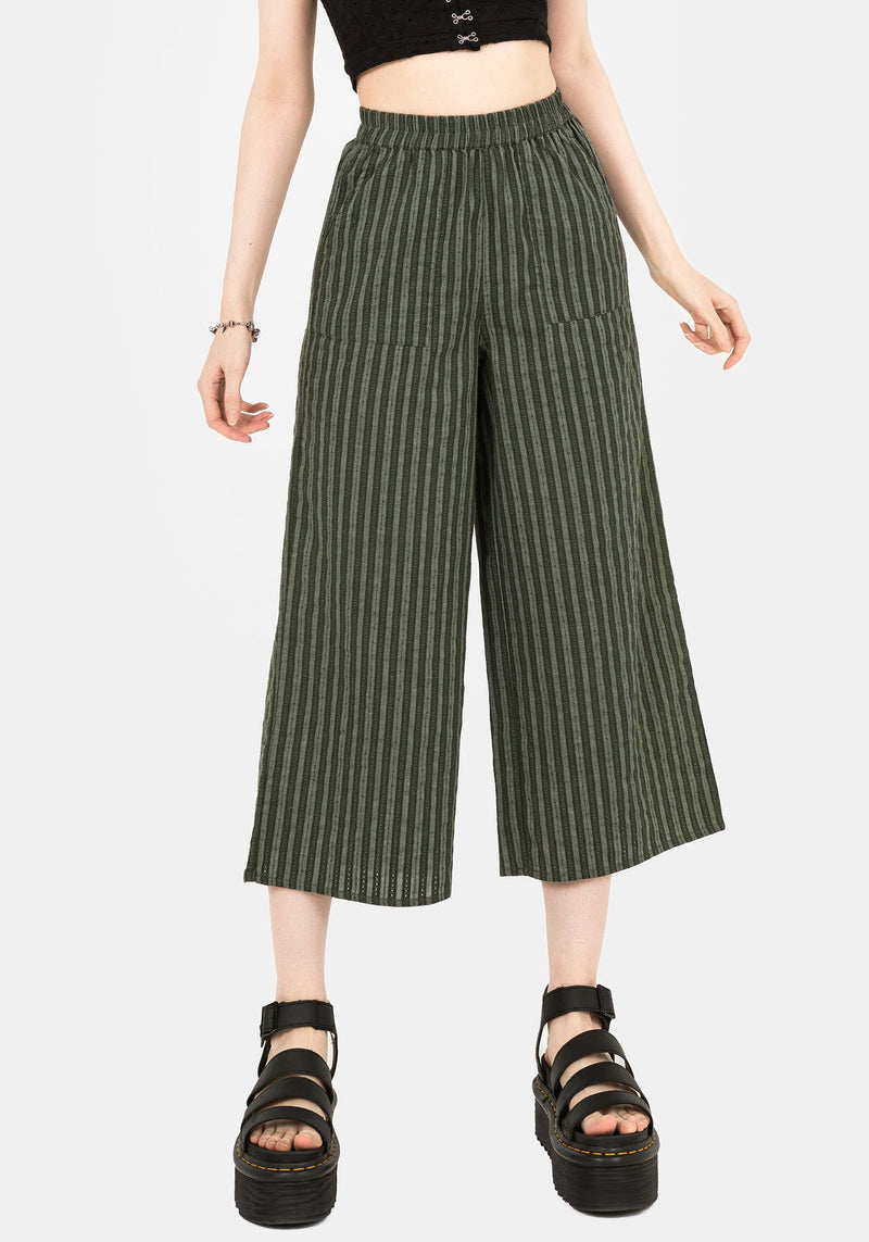 Memorantia Wide Leg Culottes - Green
