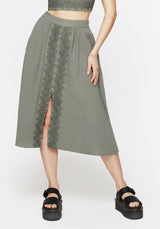 Alder Cotton Ivy Detail Midi Skirt
