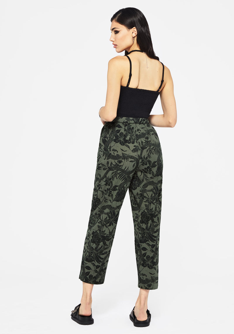 Bashe Cotton Soft Tapered Trousers - Green