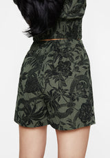 Bashe Cotton Wide Leg Shorts - Green