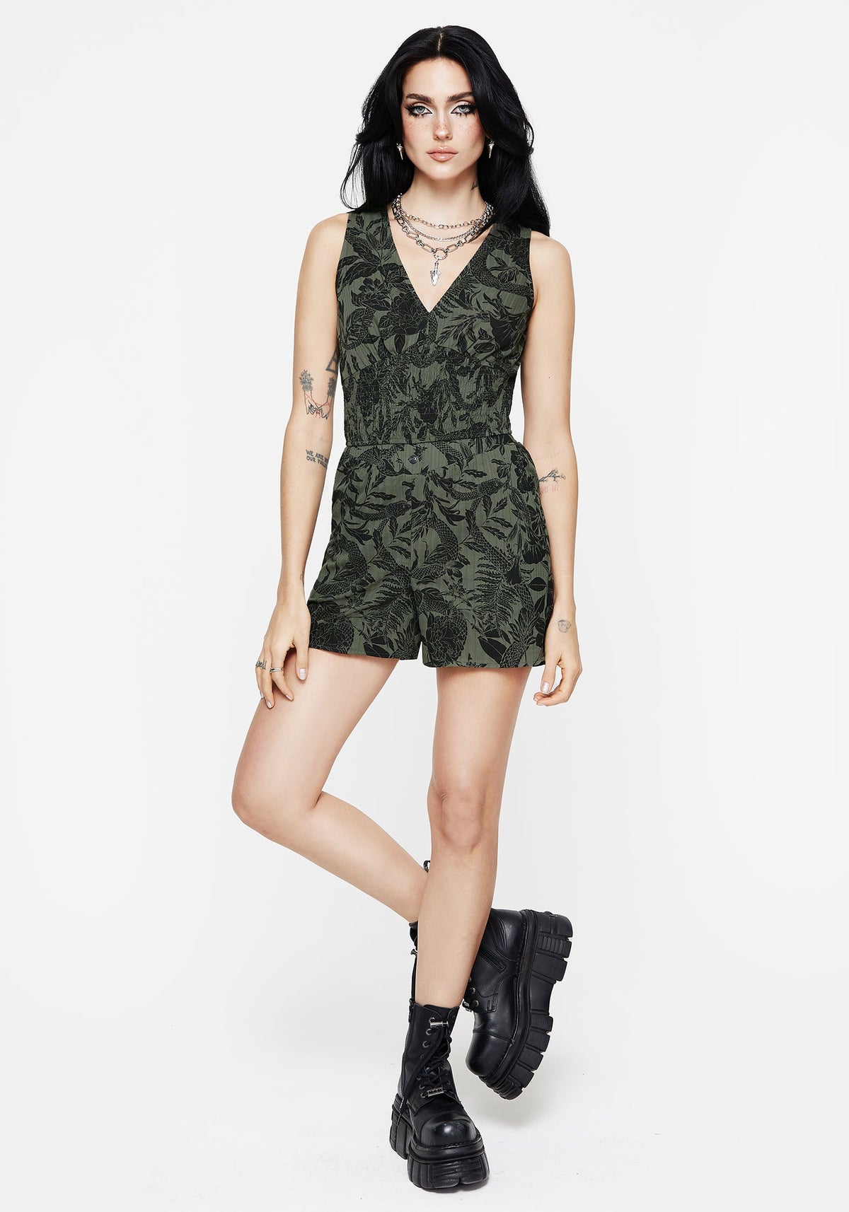 Bashe Cotton Wide Leg Shorts - Green