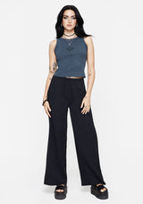Rian Seersucker Straight Leg Trousers