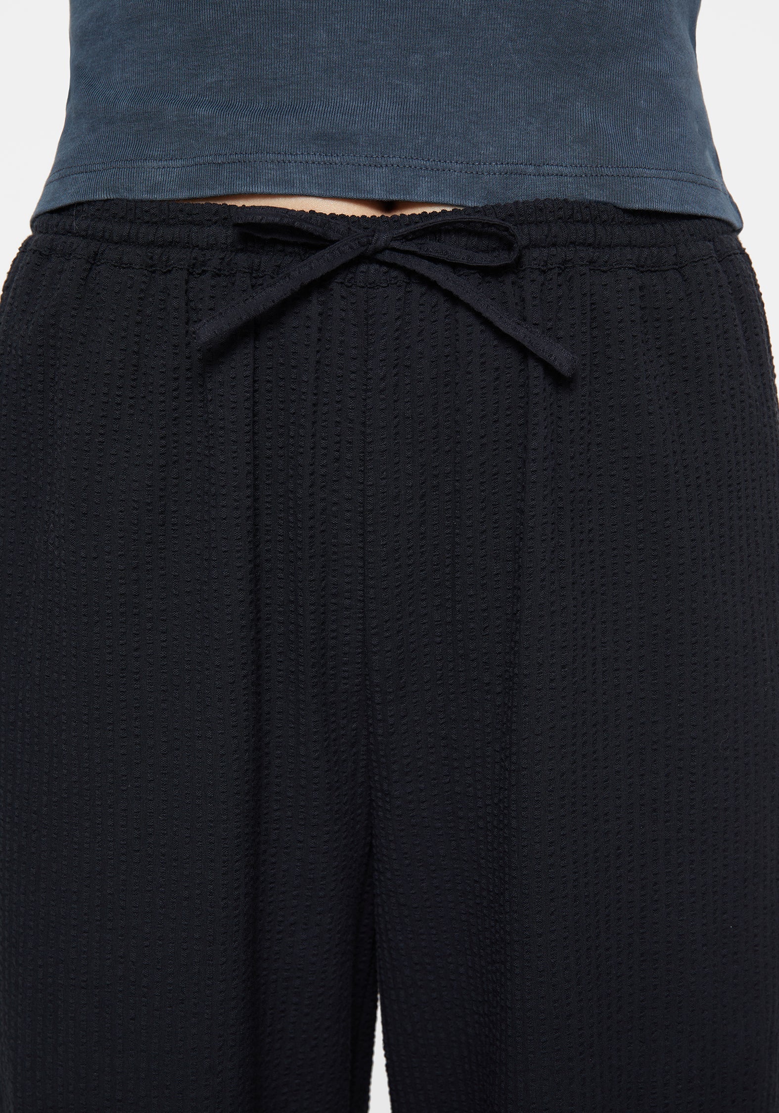 Rian Seersucker Straight Leg Trousers